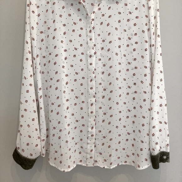 LOFT berry pattern button down L - Picture 4 of 11